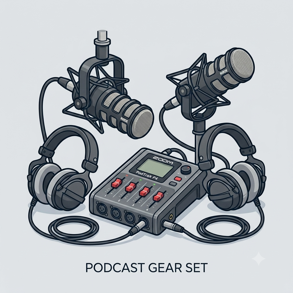 Kit de audio para podcast